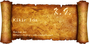 Kikir Ida névjegykártya